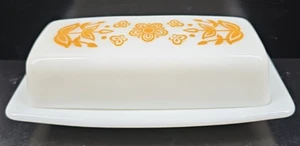 Corning Butterfly Gold Covered Butter Set Vintage Pyrex Floral Milk White Retro - Bild 1 von 24