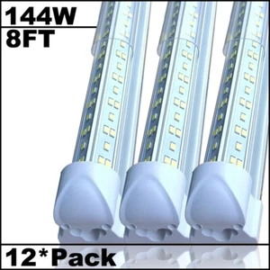 12/Pack LED Shop Light 8 FT 6500K Garage Ceiling Lights Bright Ceiling Fixture - Picture 1 of 12