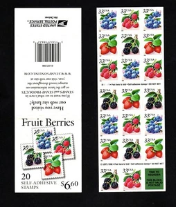 #3297b MNH, FRUIT BERRIES-STRAW BERRIES- BLACK BERRIES BOOKLET, FV $6.60 (1999) - Picture 1 of 3