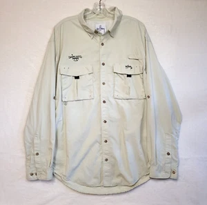 Guy Harvey Fishing Shirt Mens XL Button Down Ventilated Long Sleeve Light Green - Picture 1 of 21