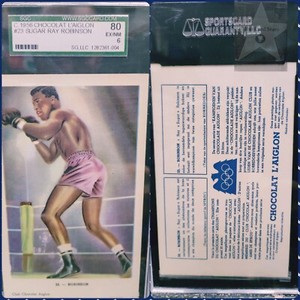 ⭐ 1956 Club Chocolat L'Aiglon (France) Sugar Ray Robinson Boxer SGC 6
