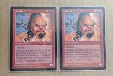 MTG 2x Kookus Magic The Gathering Visions 1996 Red Djinn Creature RARE