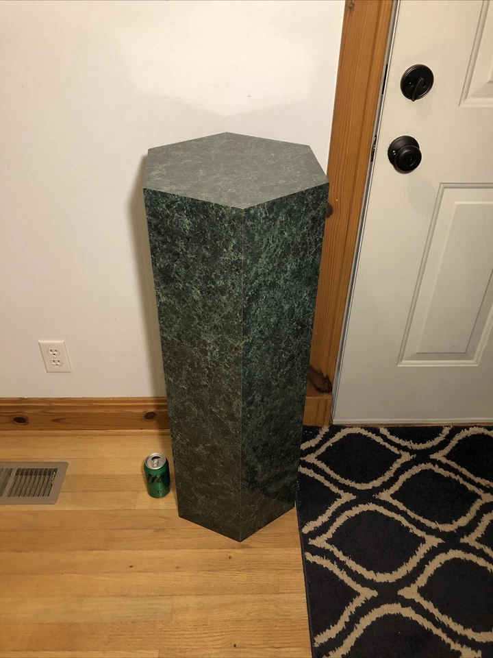 "Planta florero pedestal de mármol verde imitación soporte columna exhibición grande MCM 36,25""" Foto 1 de 4