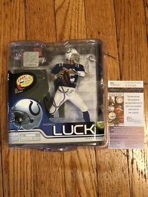 ANDREW LUCK Signed INDIANAPOLIS COLTS MCFARLANE FIGURINE FOOTBALL QB RARE JSA - Image 1 of 3