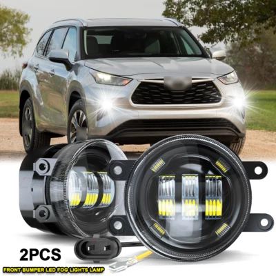 Fit Toyota Highlander 2014-2020 Front Bumper LED Fog Lights Lamp Left&Right Side - Image 1 of 4