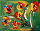 Red Poppies SUPERB PAINTING Abstract Pop Art Painting Canvas Print