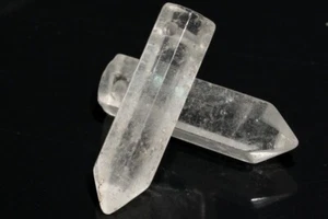 2 Pcs 30x8MM Crystal Clear Quartz Healing Hexagonal Pointed A Natural Beads - Picture 1 of 3