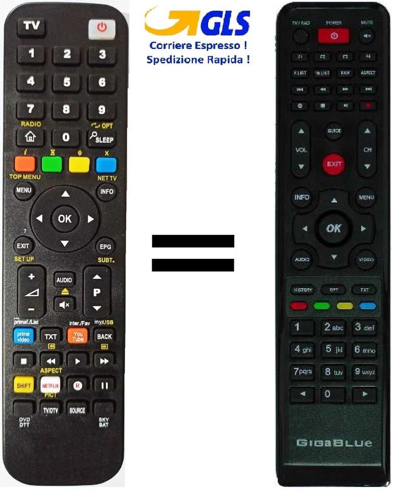 Telecomando gia' programmato per GIGABLUE - Immagine 1 di 1