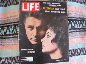 Life Magazine Cleopatra, Liz Taylor and Richard Burton. April 9, 1963 good cond - Picture 1 of 1