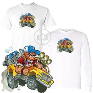 Crazy Redneck Pickup Truck & Hund lustige Grafik kurz/langärmliges T-Shirt S-3X - Bild 1 von 3