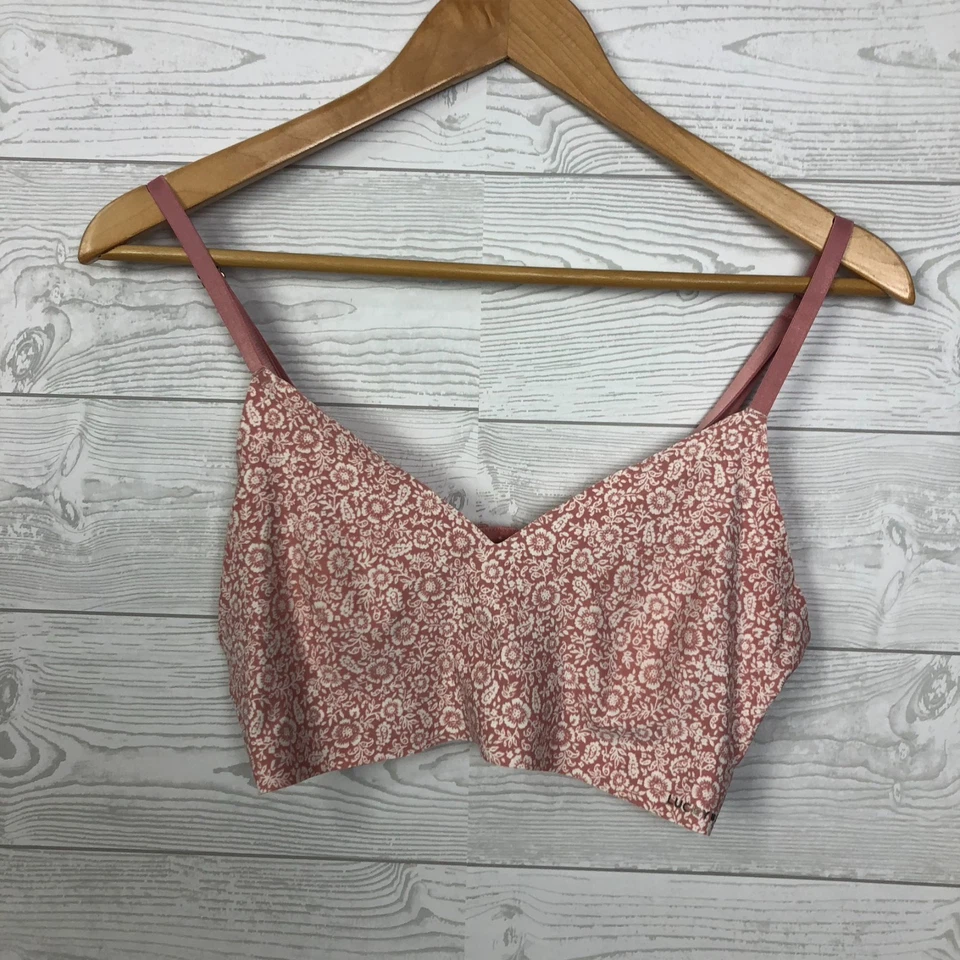Bralette para mujer Lucky Brand estampado floral rosa blanco correas ajustables talla XL Foto 1 de 4