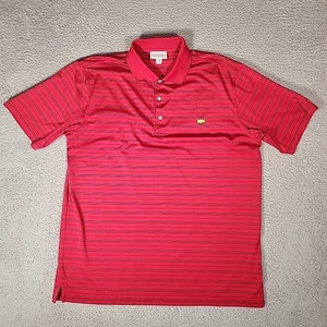 Polo de golf Masters Performance para hombre grande rojo azul a rayas manga corta - Imagen 1 de 11