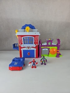 Marvel Spiderman vs. Green Goblin Bank Heist Playset, Figures, Bundle, Playskool - Picture 1 of 7