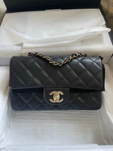 chanel black mini rectangle gold hardware - Picture 1 of 21
