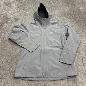 Marmot Essential Gore-Tex Waterproof Windbreaker Jacket Womens Large Gray Hoodie - Picture 1 of 18
