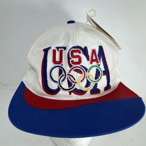 Starter USA OLYMPICS 5 Rings Snap Back Cap w/ Tags DEADSTOCK vintage First Pick - Picture 1 of 10