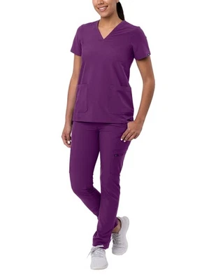 Conjunto Médico Adar Addition para Mujer - Blusa Médica Escote en V y Pantalones Médicos Ajustados Carga Foto 1 de 4