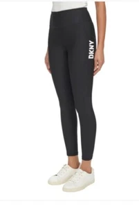 DKNY Women's High Waist Performance Legging Black Size L NWT - Picture 1 of 11