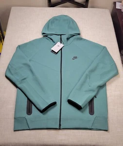 NIKE Tech Fleece Hoodie Jacket XL Tall Mens Green Black Full Zip Windrunner - Picture 1 of 12