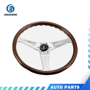 Italy Lenkrad Deep Corn Holz schwarze Speichen 350mm NEU Silber - Picture 1 of 3