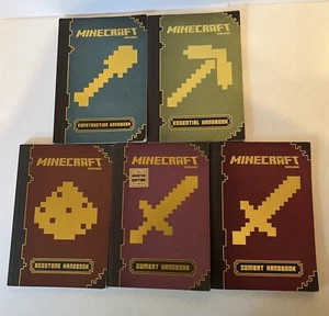 Set of 5 Minecraft handbooks Construction, Essential, Redstone  & 2 Combat - Picture 1 of 7
