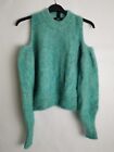 Diesel Moher / Wełniany zielony sweter wycięty / zimne ramię Made in Italy Rozmiar XS