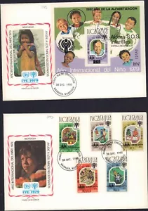 NICARAGUA 1979-1980 YEAR OF THE CHILD FDC COVER SET - Picture 1 of 1