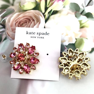 Kate Spade Pink Crystals 3D Flower Statement Earrings