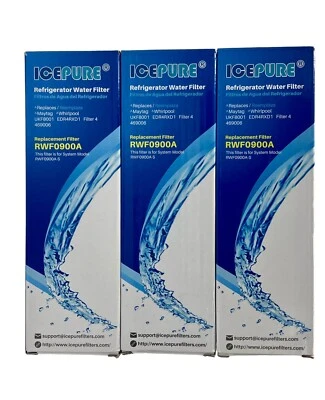 3 Icepure RWF0900A Refrigerator Water Filter Replaces Whirlpool UKF8001 EDR4XD1 - Image 1 of 4