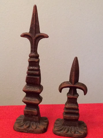 Cast Iron Fence/Post Finial Fleur De Lis ARCHITECTURAL Wrought Iron SET OF 2 Cover