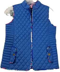 Lilly Pulitzer Girls Puffer Vest Blue EUC X-LARGE (12-14) - Picture 1 of 13