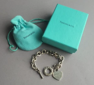 Tiffany & Co. silbernes Armband mit Herzanhänger 925 Sterling Silber 45 g - Bild 1 von 6
