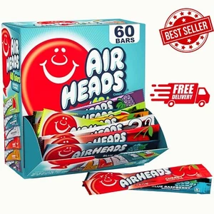 Airheads Candy Bars, Variety Bulk Box, Chewy Full Size Fruit Taffy, Gifts, Holid - Picture 1 of 5