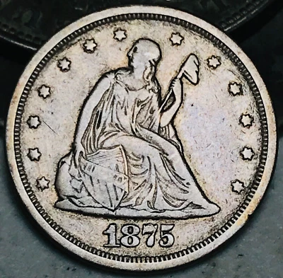 1875 S Twenty Cent Piece 20C Ungraded Choice 90% Silver US Coin CC24642 - Image 1 of 4