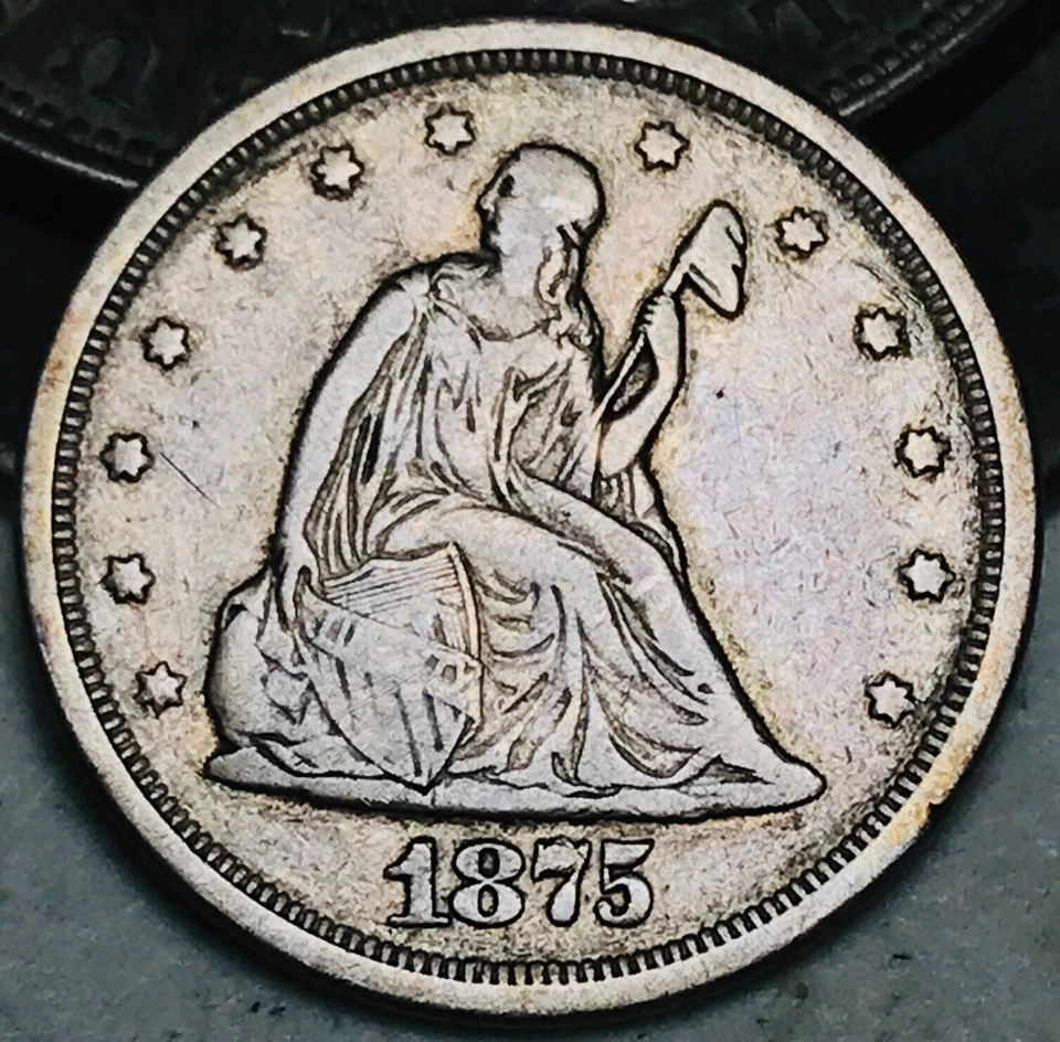 1875 S Twenty Cent Piece 20C Ungraded Choice 90% Silver US Coin CC24642 - Image 1 of 4
