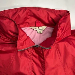 Woolrich Red Hooded Raincoat, Lightweight, Zipper & Button Closure, Women's XXL - Picture 1 of 16
