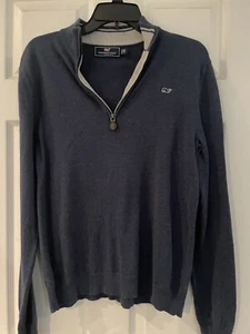 Boys Vineyard Vines 1/4 Zip Sweater XL (18) Navy Blue - Picture 1 of 3