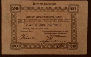 German Africa Banknote Deutsch Ostafrika 20 - Zwanzig Rupien 1915 - Picture 1 of 2