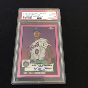 Marcus Stroman 2021 Topps Chrome Platinum Pink Refractor Auto 04/15 PSA 10 - Picture 1 of 2