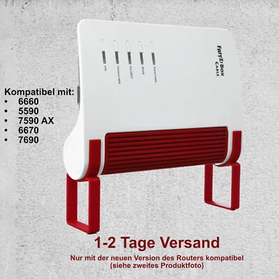 Fritzbox 6670 6660 7590AX 5590 7690 Ständer ohne Kippen Wandhalterung Halter Rot - Bild 1 von 4