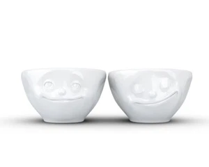 Porzellan Dip-Set Verträumt und Glücklich kleine Schale weiß Schüssel Schälchen - Bild 1 von 6
