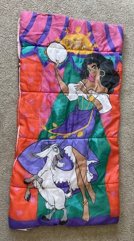 Vintage Disney Hunchback of Notre Dame Sleeping Bag Esmeralda Quasimodo 1996 Cover
