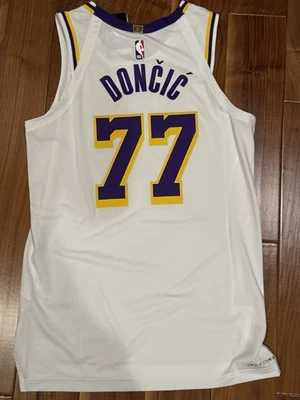 Authentic Los Angeles Lakers Luka Doncic #77 Nike Association Edition Jersey 44M - Image 1 of 4