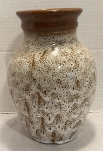 Pigeon Forge Pottery Crater Lava Brown Glaze Vase Tennessee 9” Tall - Picture 1 of 14