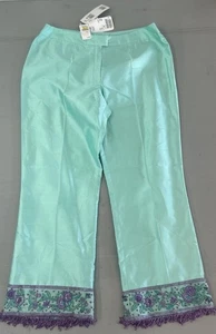 Escada Rohseidenmischung Perlen Blumen Hose Hose Neiman Marcus Neu mit Etikett $ 1400 Größe 14 - Bild 1 von 8