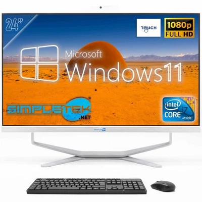 All In One Aio 24" Touchscreen Windows 11 8GB 120GB Core I7 Stationär Webcam 2K - Bild 1 von 4