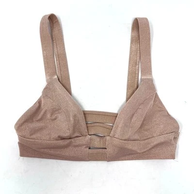 Top de biquíni feminino Vitamin A XS Neutra metálico bralette top apenas festival de natação - Imagem 1 de 4