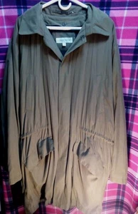 London Fog Men's Large Long Coat Military Green Removable Liner Water Resistant - Picture 1 of 14