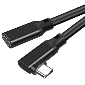 Cable de extensión tipo C macho a USB-C hembra izquierda derecha enchufe ángulo 90° corto 20 cm - Imagen 1 de 3