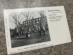 Vintage Postcard 1906 Fire Wesleyan University North College Photo Connecticut - Picture 1 of 4
